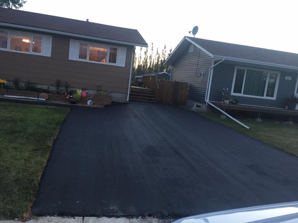Town road resurfaced with new asphalt