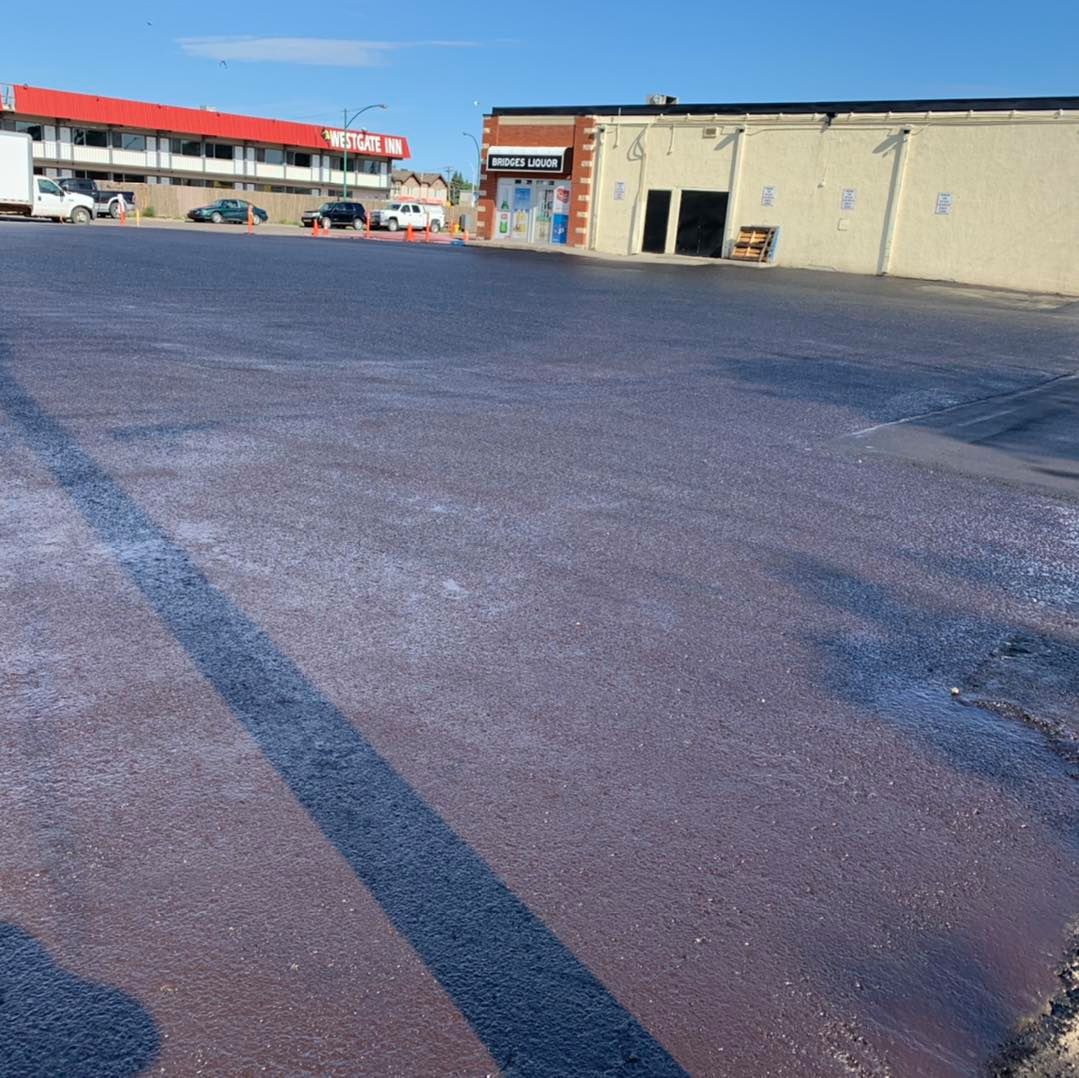 Commercial parking lot completed